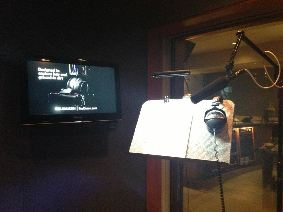 Recording Dyson at Margarita Mix Michelle Wong's voice over booth at Margarita Mix, recording a Dyson commercial