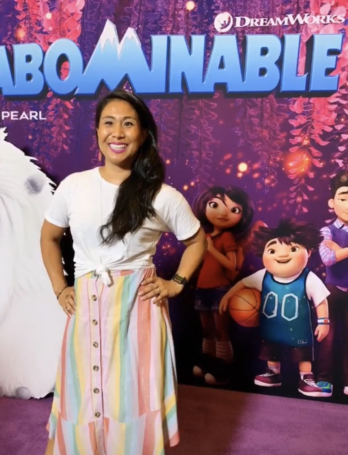 Michelle Wong at the Abominable Los Angeles premiere step-and-repeat